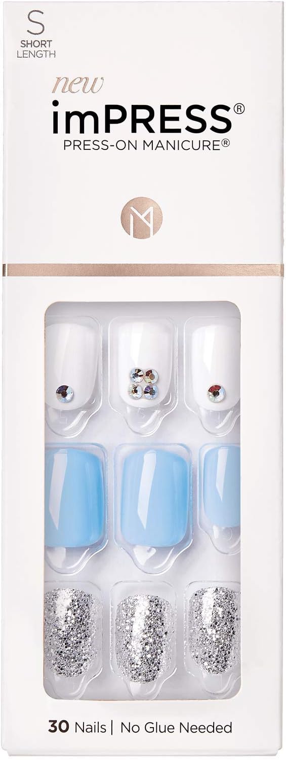 impress baby blue glitter 83657
