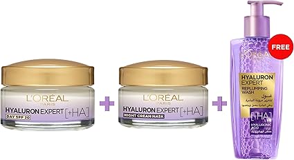 LOREAL hyaluron expert night &day cream&gel wash