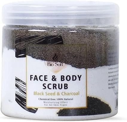 BIO SOFT Scrub Face&Body Black Seed &Charcool500ML