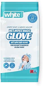 WHITE Wet Wipes Glove 1pcs
