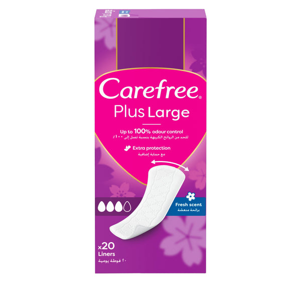 Carefree Plus Large Light Scent Pantyliners, 20 Pcs