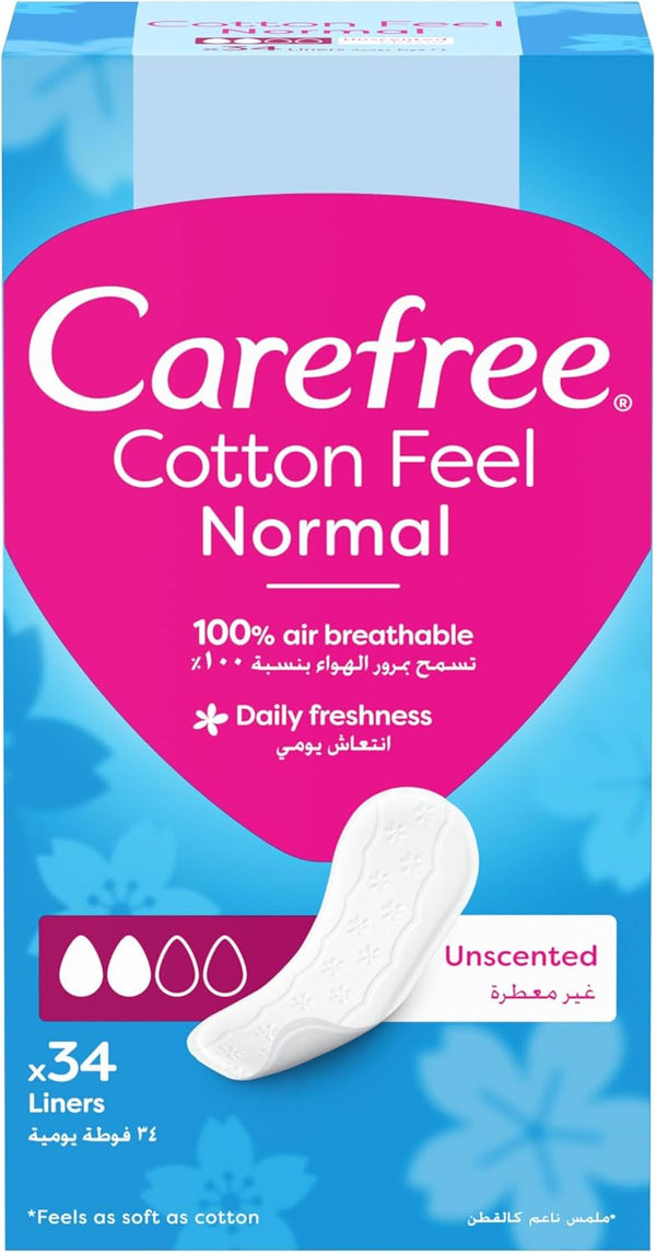 Carefree Panty Liners Cotton Unscented 20Liners