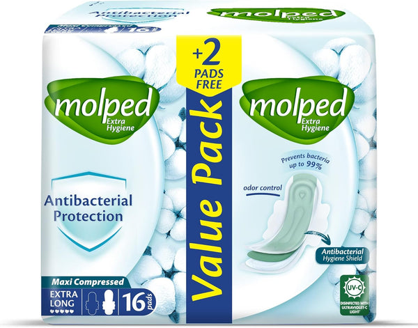 Molped maxi Anti Bacterial  extra long 18pcs