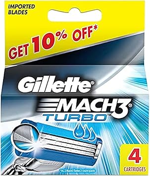 GILLETTE MACH 3 TURBO 4 RAZOR 10%