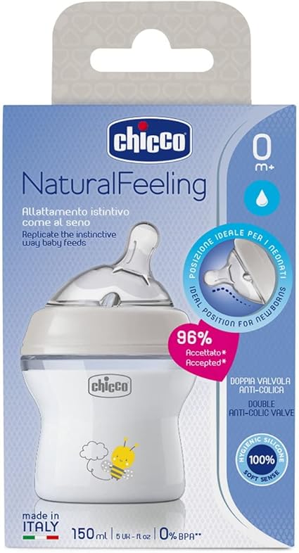 CHICCO natural feeling PYREX 150 ML Grey
