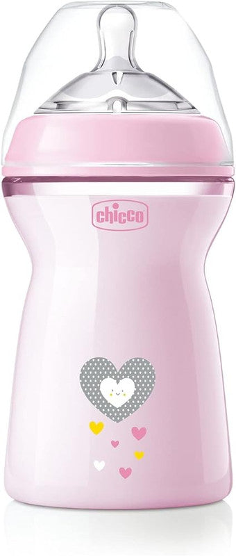 CHICCO natural feeling PYREX 330ML Pink