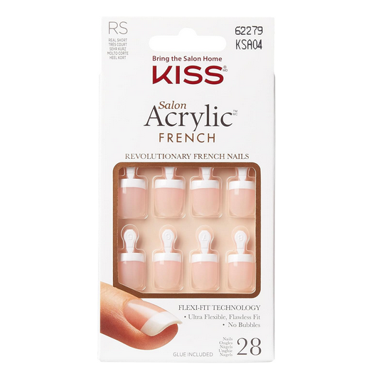KISS Salon Acrylic French Nails Spell Real Short KSA04