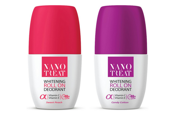 Nano-treat Whitening Deodorant Candy Cotton + Sweet Peach Roll On 1+1 Free