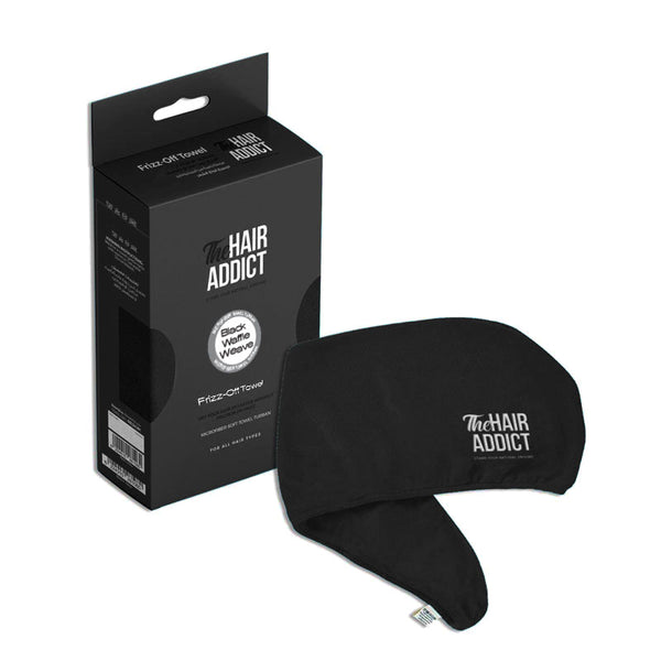 The Hair Addict Frizz Off Towel (Black Waffle-Weave)